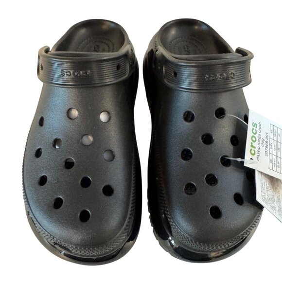Crocs Classic Mega Crush Clog Unisex M5/W7 Black Lightweight Durable Platform Sh - Picture 13 of 15